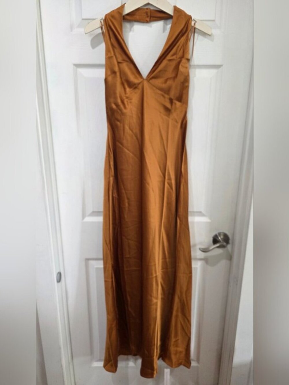 NWT Reformation Daniela Copper Silk Dress - Picture 3 of 9